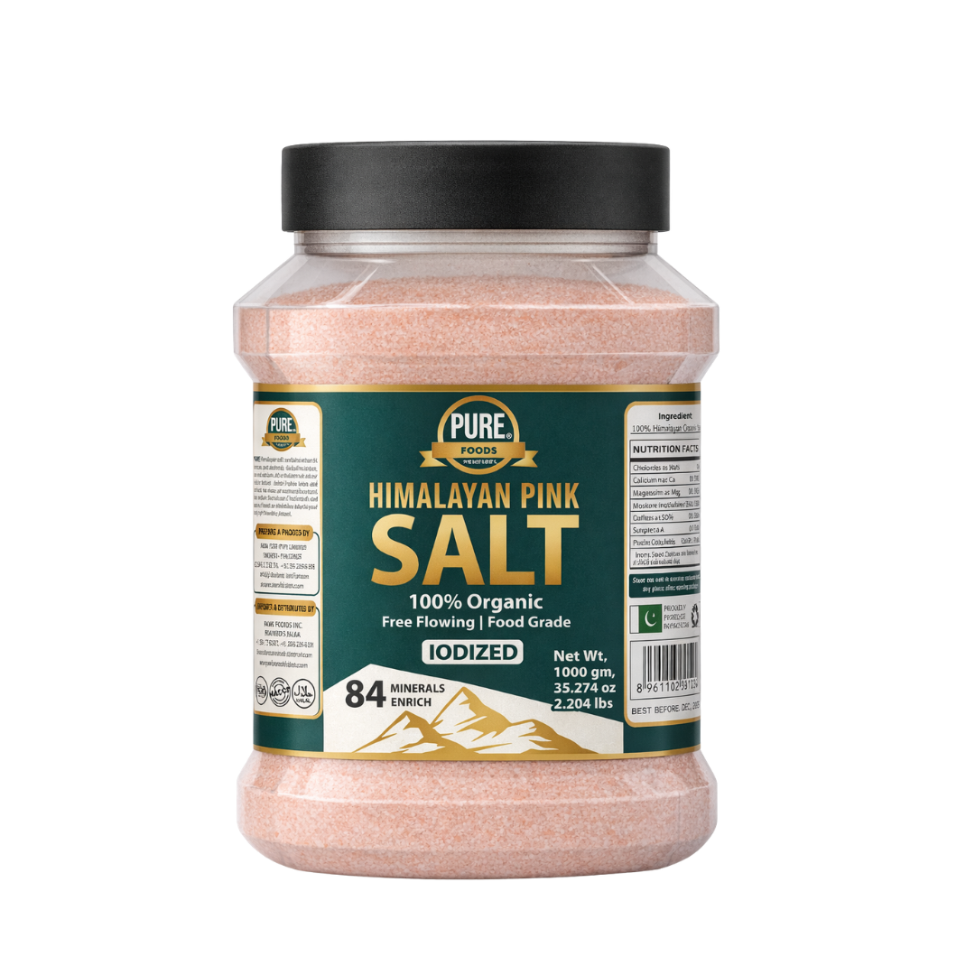 PURE HIMALAYAN PINK SALT FINE | JAR 1000 g | 35.27 oz | 2.20 lbs