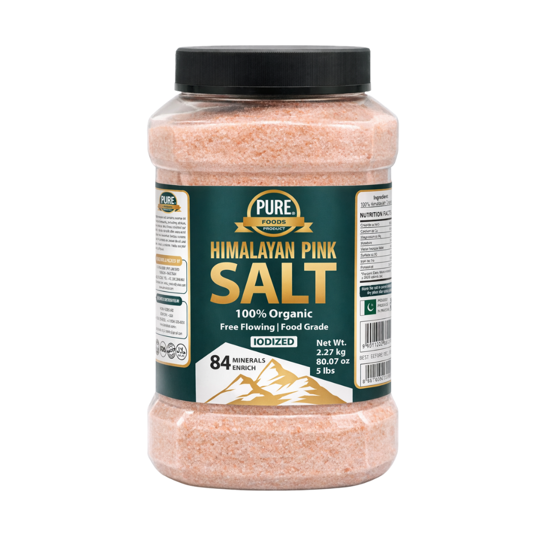 PURE HIMALAYAN PINK SALT FINE | JAR 2270 g | 80.07 oz | 5 lbs