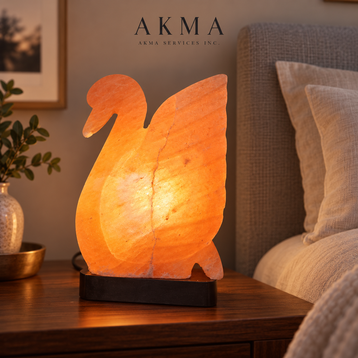 AKMA Swan Shape Pink Salt Lamp