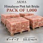 Himalayan Pink Salt Bricks – Pack of 1,000 | 8 × 4 × 2 Inches