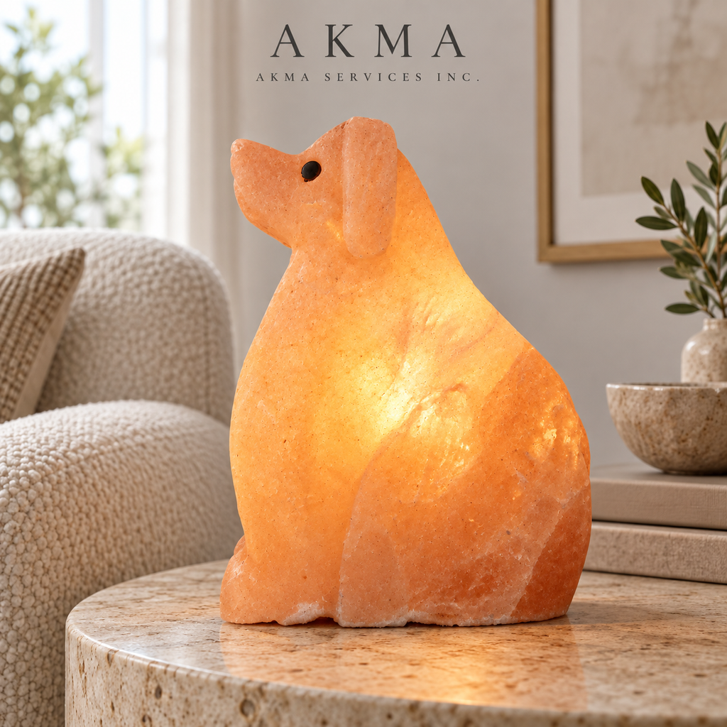 AKMA Dog Shape Pink Salt Lamp