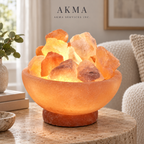 AKMA Pink Salt Fire Bowl Lamp