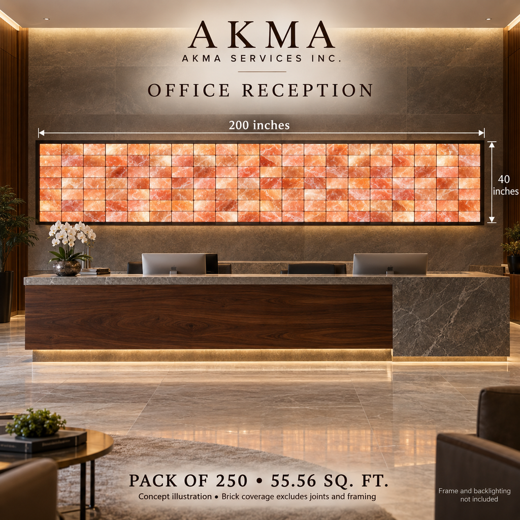 Himalayan Pink Salt Bricks – Pack of 250 | 8 × 4 × 2 Inches