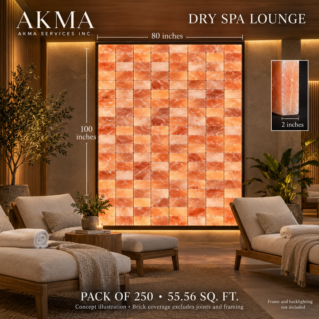 Himalayan Pink Salt Bricks – Pack of 250 | 8 × 4 × 2 Inches