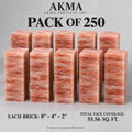 Himalayan Pink Salt Bricks – Pack of 250 | 8 × 4 × 2 Inches