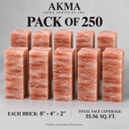 Himalayan Pink Salt Bricks – Pack of 250 | 8 × 4 × 2 Inches