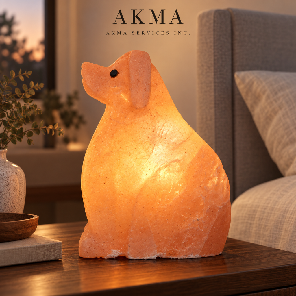 AKMA Dog Shape Pink Salt Lamp